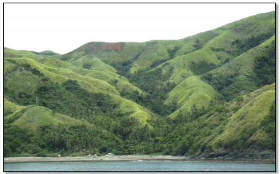 A picture showing fragmentation of the forests in the uplands of Caramoan.